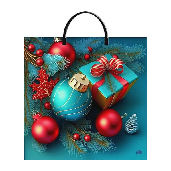 Пакет с пластиковой ручкой Новый Год